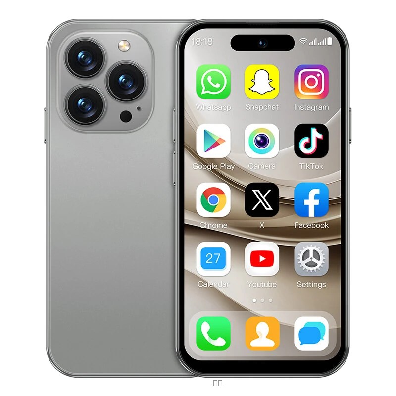 Smartphone Compact 4 Pouces Android 12 Double SIM 4G 2000mAh Reconnaissance Faciale Caméra 5MP Mini Téléphone Portable